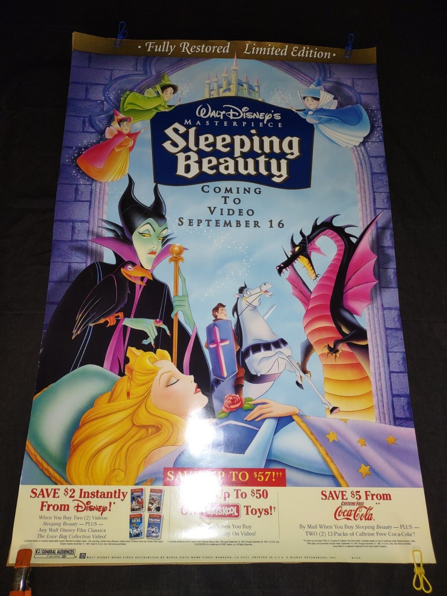 Vintage Original Walt Disney Sleeping Beauty Movie Poster 40