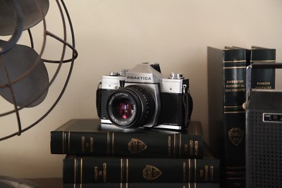 Vintage Pentacon Praktica Super TL1000 Film Camera Body, Lens, and