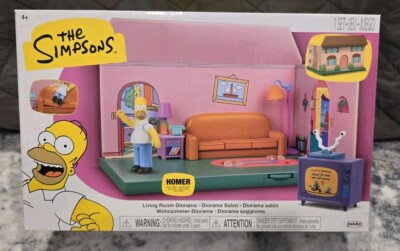 2024 The Simpsons Living Room Diorama House Playset Homer Action