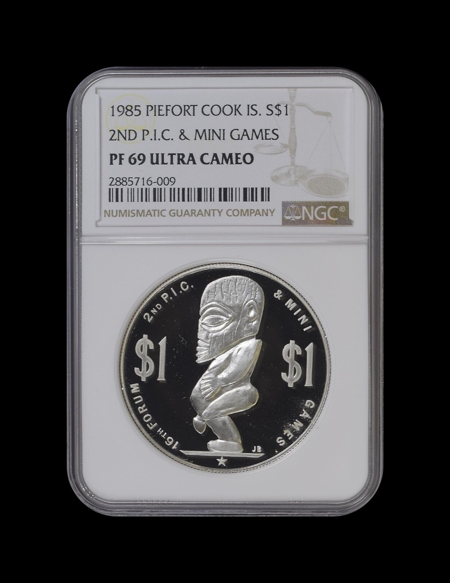 希少品！COOK S クックアイランド 1985年 1 ドル 銀貨 中*郎様 希少品