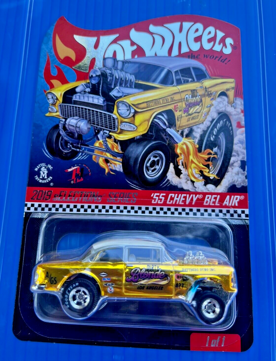 Hot Wheels RLC '55 Chevy Bel Air Gasser Gold Real Riders Tires | eBay