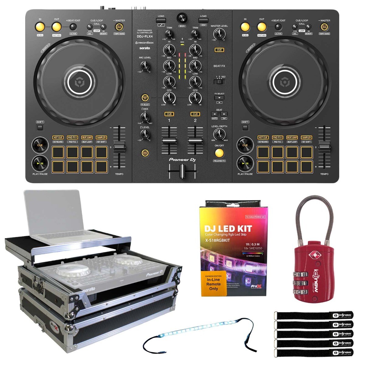 Pioneer DDJ-FLX4 2-Channel Serato Rekordbox DJ Controller w Silver
