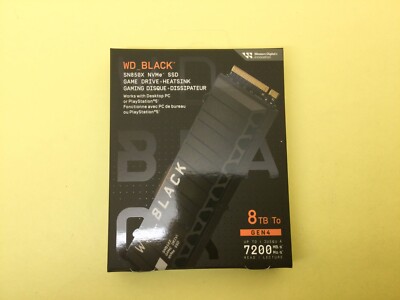 WD BLACK SN850X 8TB NVMe PCIe Gen4 M.2 2280 SSD with Heatsink
