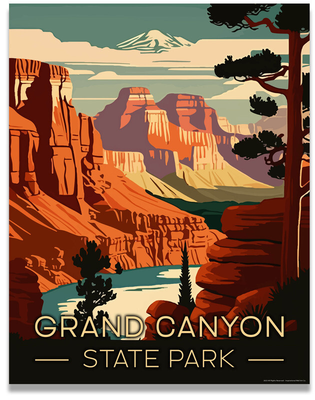 Grand Canyon Vintage Travel Poster America National Parks 11x14
