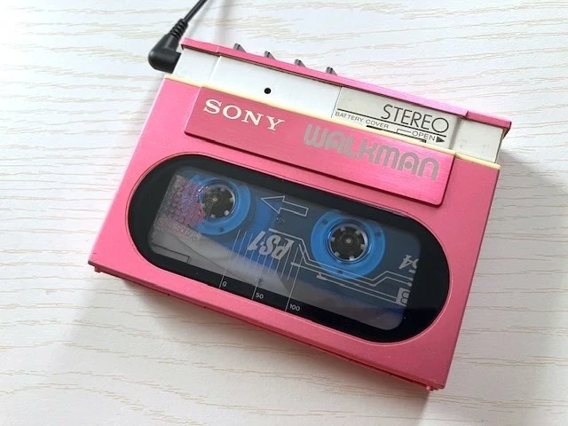 Sony Walkman WM-20 Pink Portable Cassette Player Vintage Working