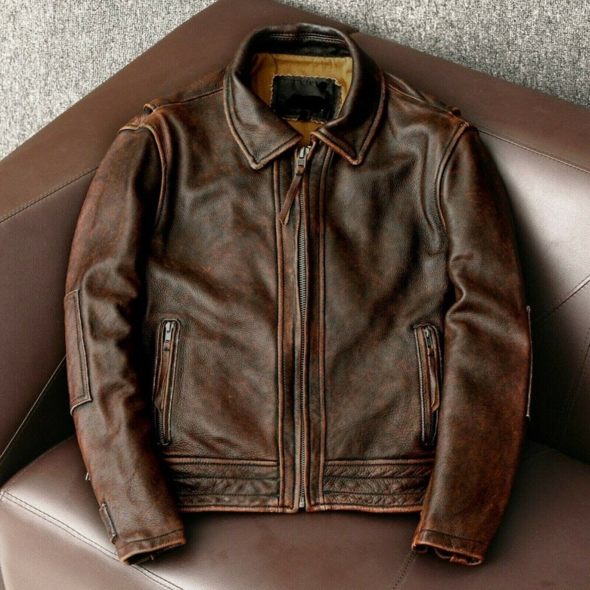 VINTAGE WASHED LEATHER ZIP 【LIDNM 25SS】