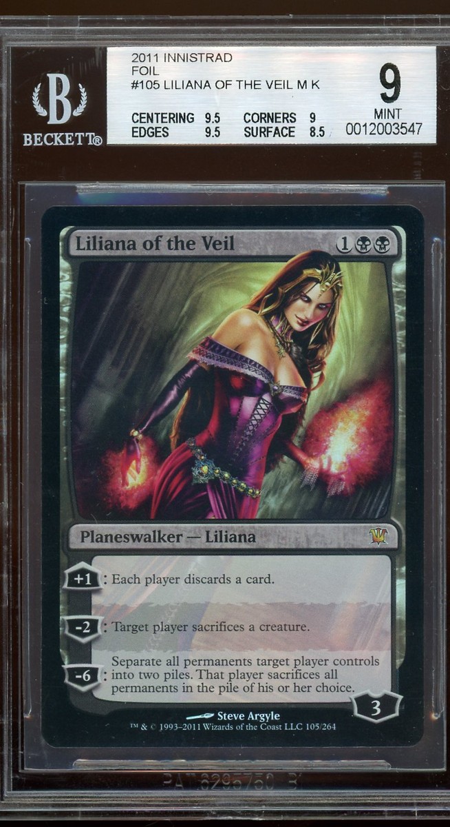 Liliana of the Veil foil - Innistrad, BGS 9 MINT. MTG (pop 1 of 14