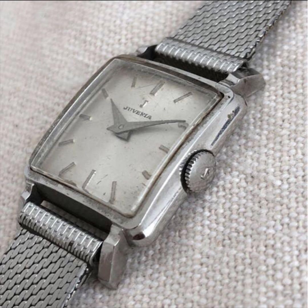 JUVENIA Women's Watch Manual Winding Analog Square 20mm Silver