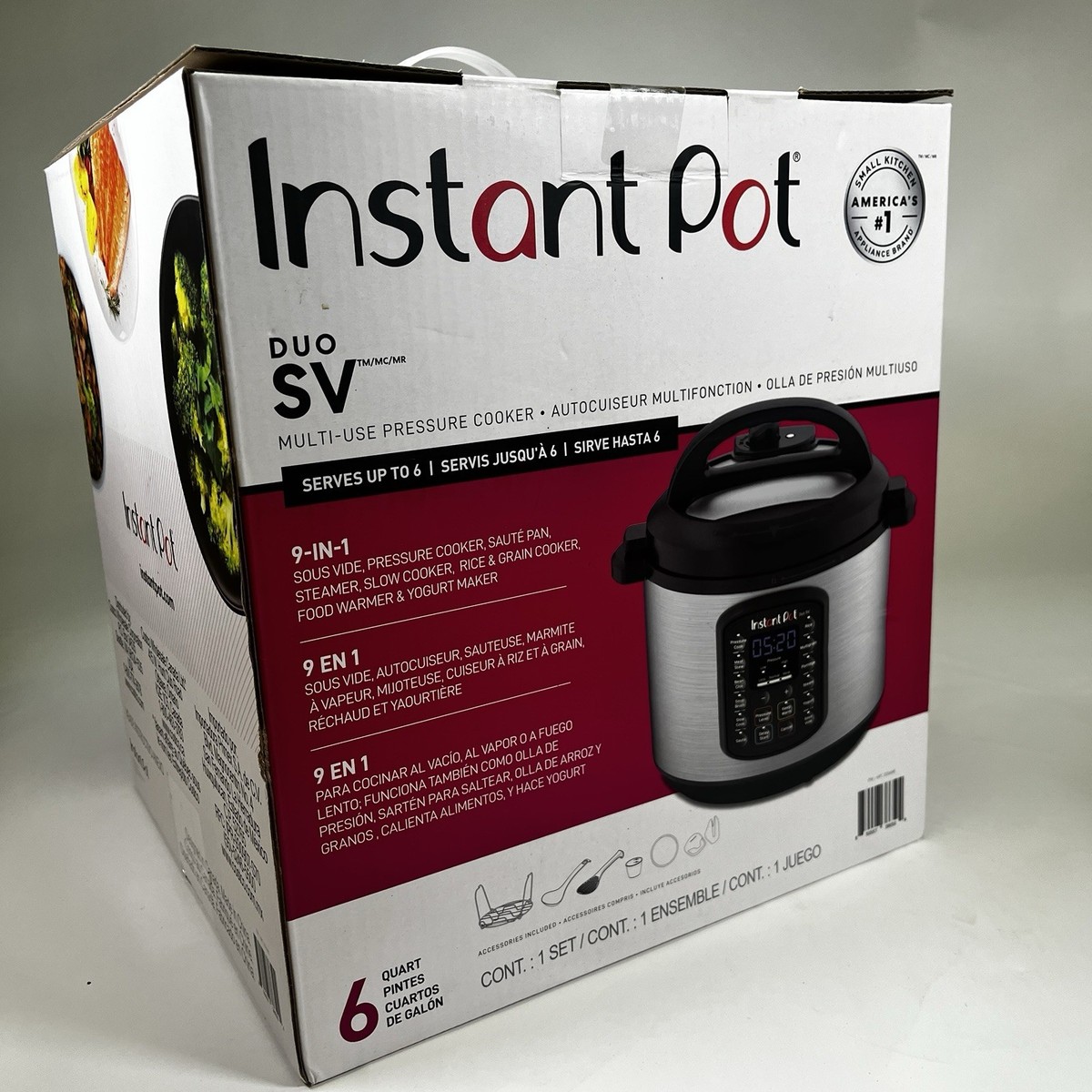 Instant Pot DUO SV 6-Quart 9-in-1 Multi-Use Pressure Cooker With