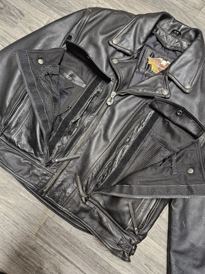 Vintage 90s Harley Davidson Leather Jacket Vented Nevada Removable