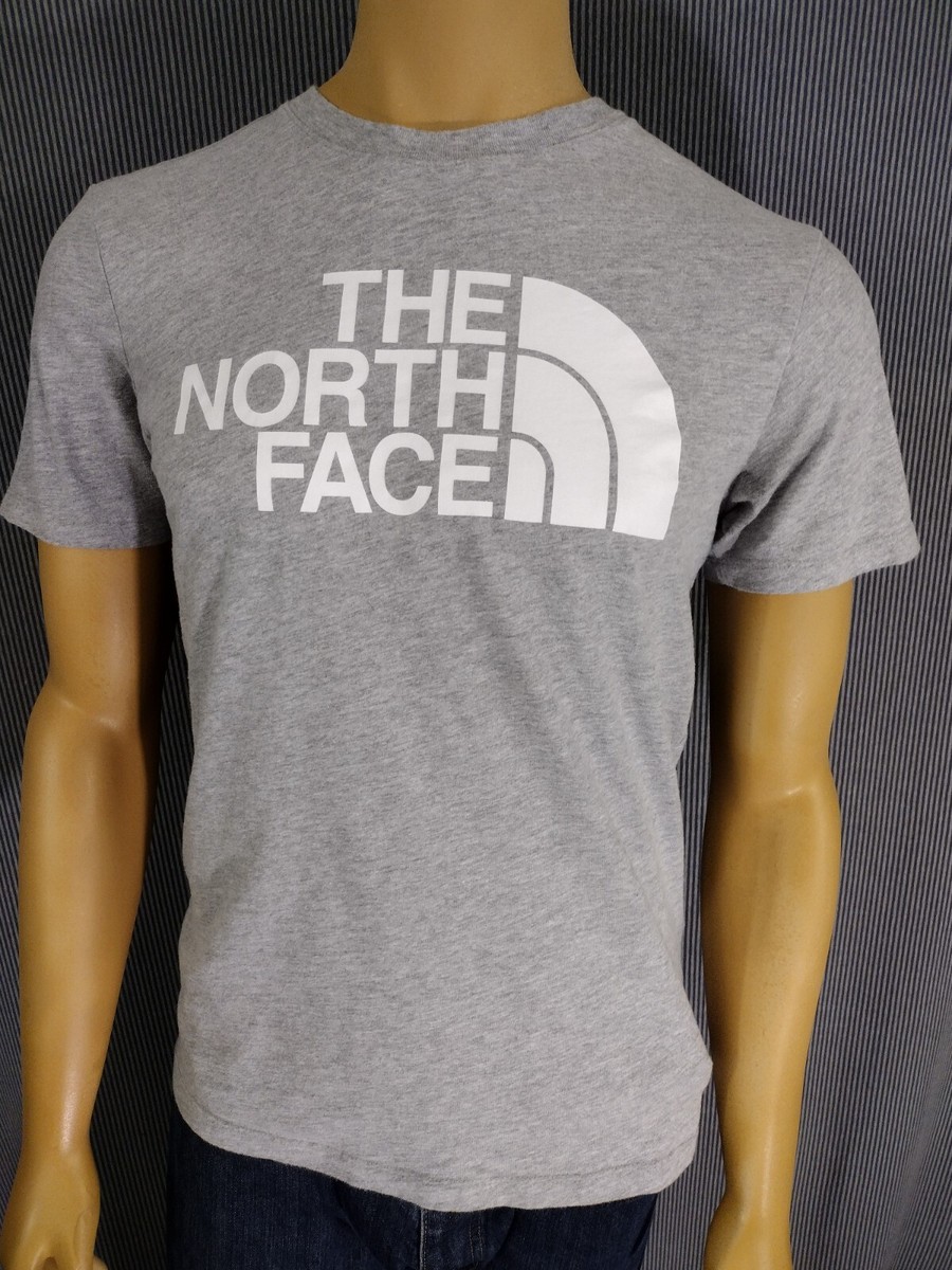 THE NORTH FACE T - Shirt Grey SS Small Cotton Poly Blend White