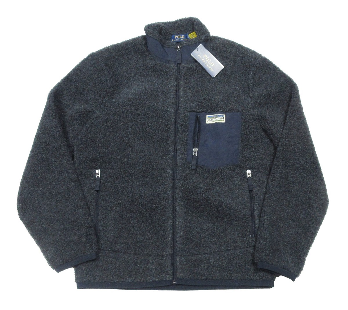 Polo Ralph Lauren Men's Navy Hi-Pile Sherpa Fleece Full Zip Jacket