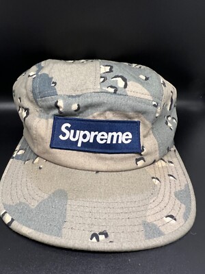 Supreme Blue Chocolate Chip Camo Military Camp Cap | eBay