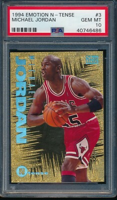 PSA 10 MICHAEL JORDAN 1994-95 Skybox Emotion N-TENSE #45 JSY Bulls