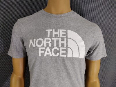 THE NORTH FACE T - Shirt Grey SS Small Cotton Poly Blend White