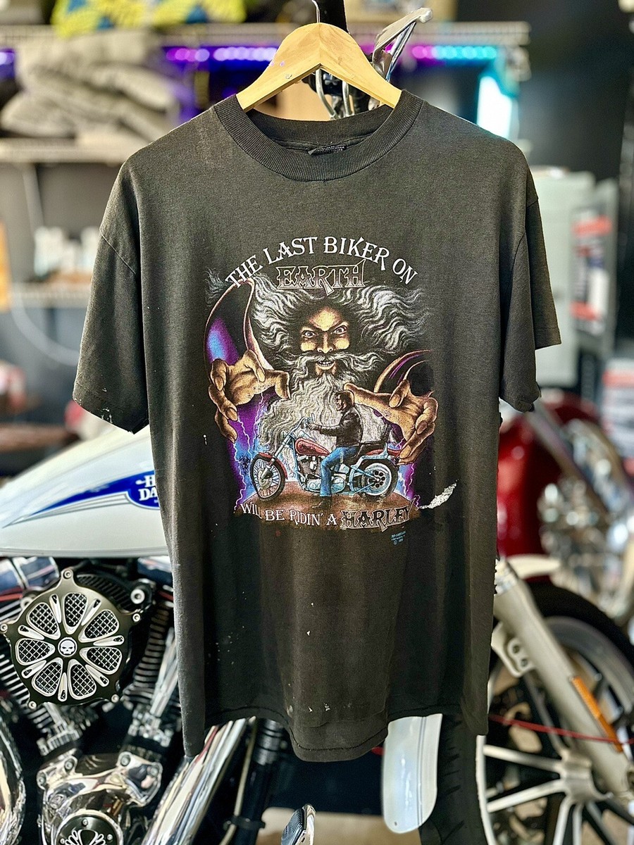 Vintage 1990 3D Emblem Distressed Harley Davidson Last Biker On