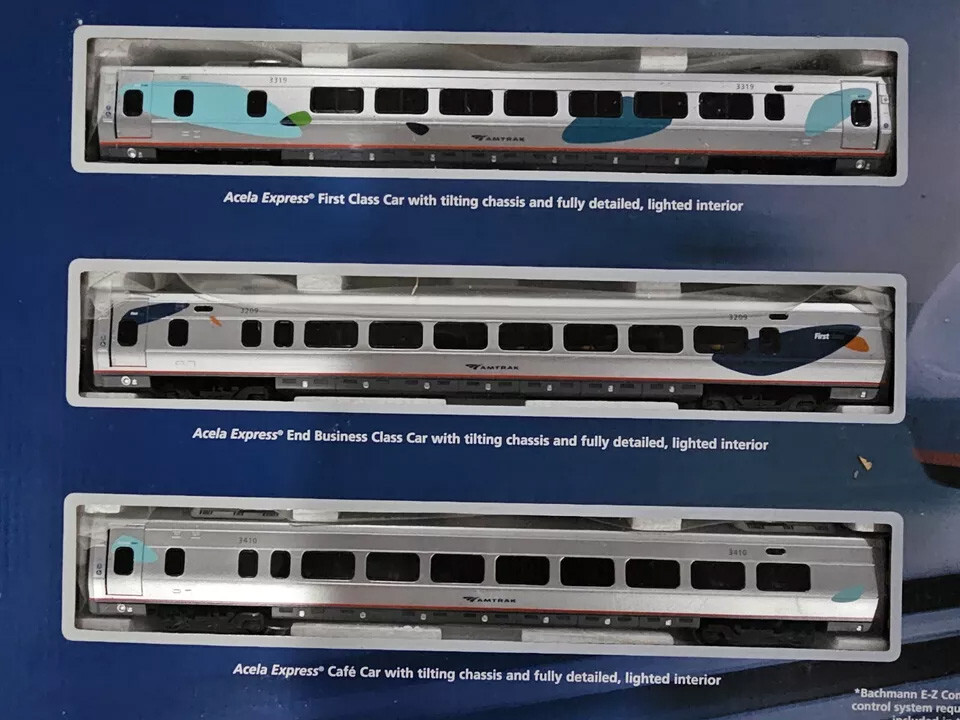 Bachmann Amtrak Acela Express Electric Train Set w/ E-Z Track HO