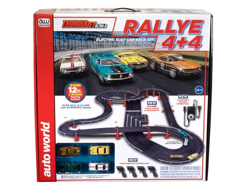 Auto World Rallye 4x4 4 Lane 12' HO Slot Car Set - SRS348 | eBay