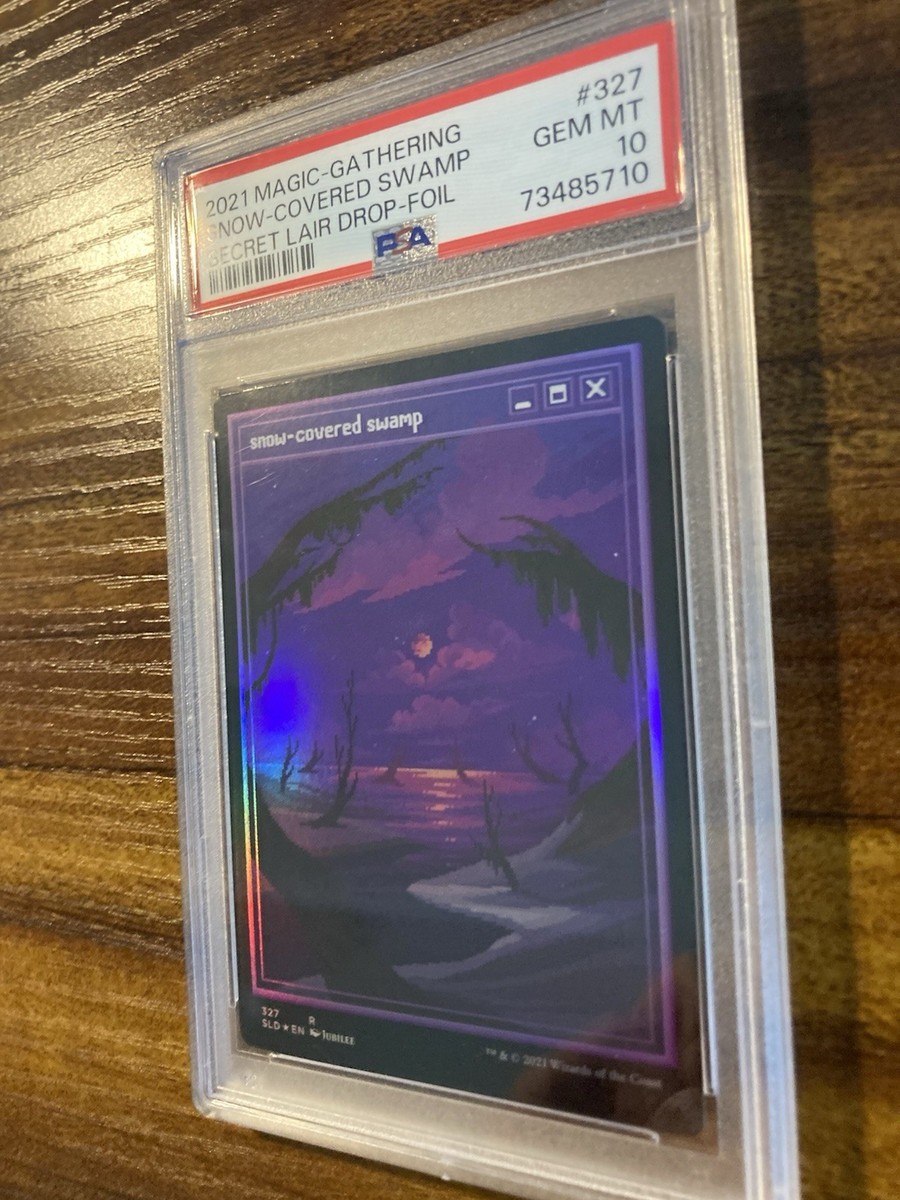 MTG✨Pixel SNOW-COVERED SWAMP (Full Art) FOIL✨SLD PSA 10 RARE