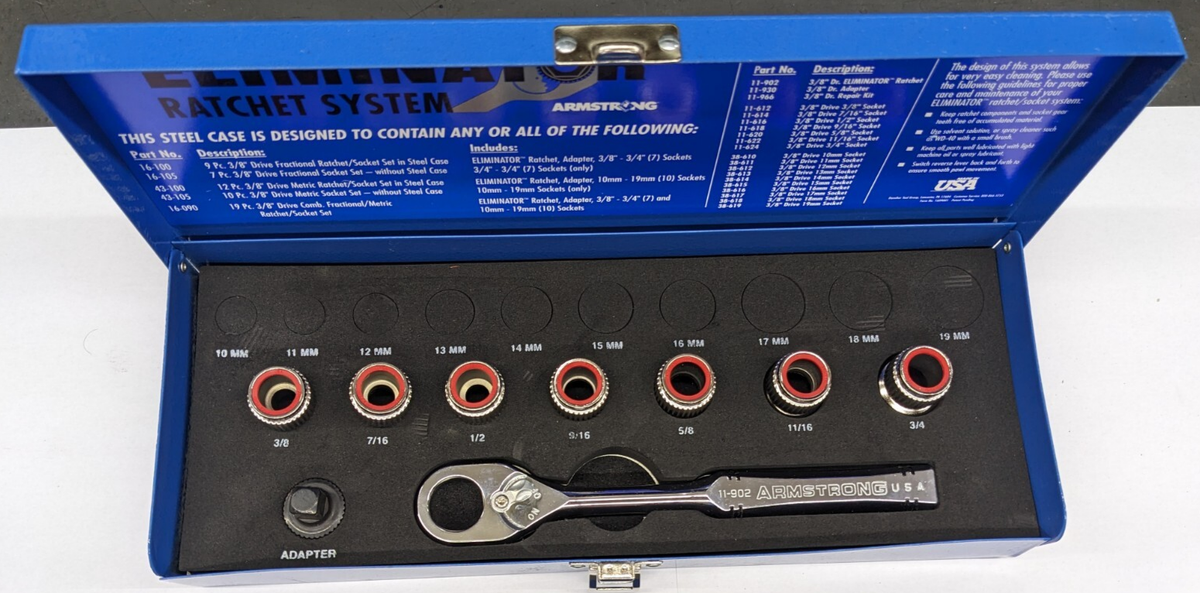 Armstrong Eliminator Ratchet Socket Set 3/8