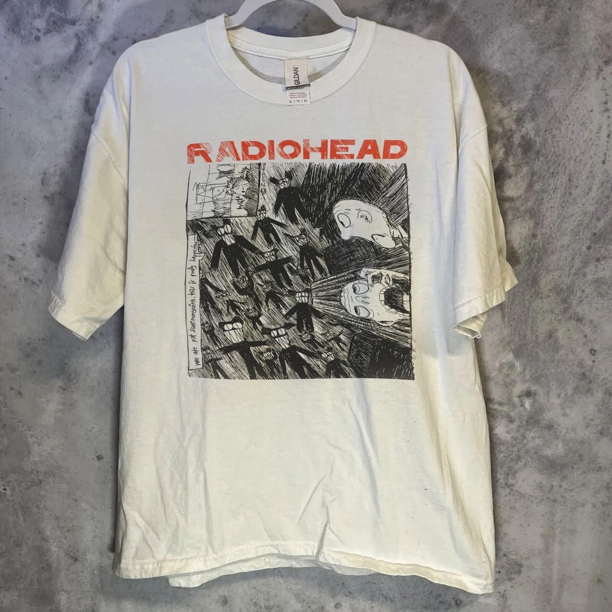 Radiohead Band Tshirt, Radiohead Retro Style White Unisex Tshirt S