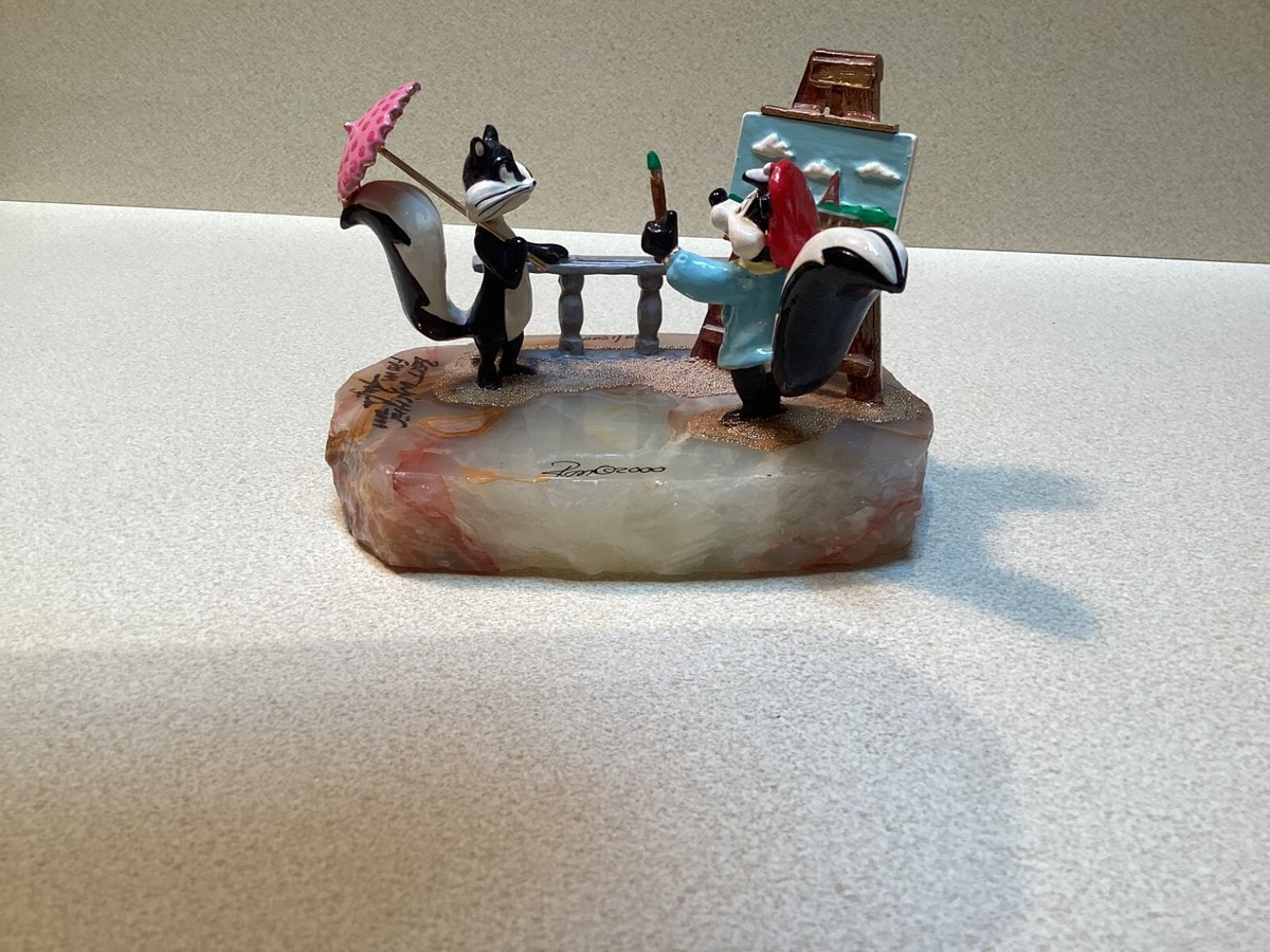 Ron Lee Looney Tunes Pepe Le Pew and Penelope in Paris signed by