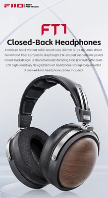 FiiO FT1 Closed-Back Over-Ear Wired Headphones (Black) | eBay