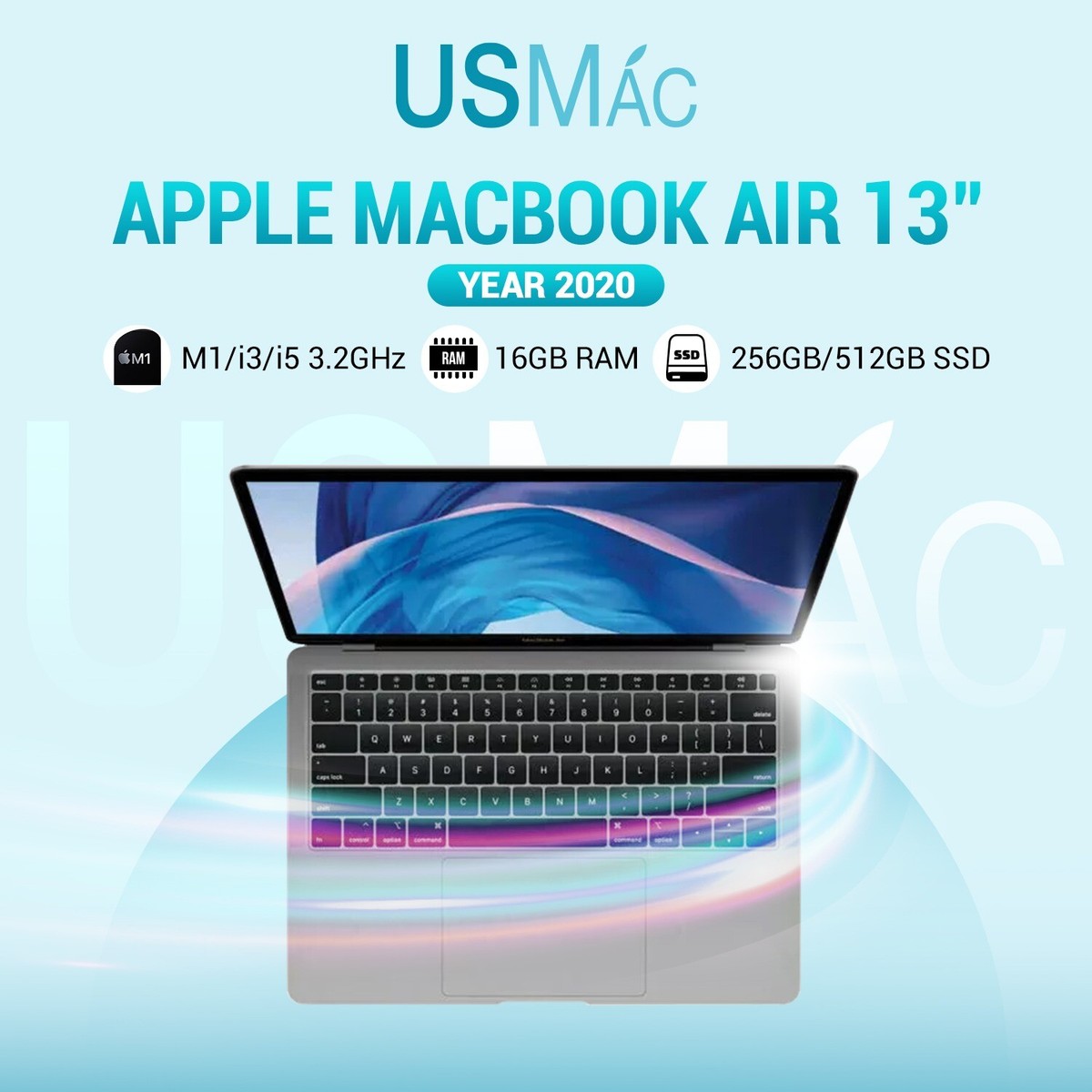 Apple MacBook Air 13” 2020 M1/i3/i5 3.2GHz 16GB, 256GB/512GB SSD B