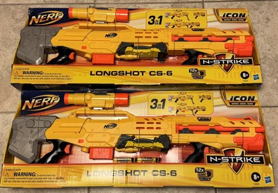 Two NERF Gun Longshot CS-6 N-Strike Icon Series - 3 in 1 Sniper