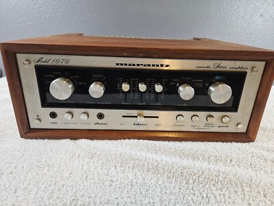 Marantz 1070 Stereo Console Amp w/ Factory Wood case. (WC-10) | eBay