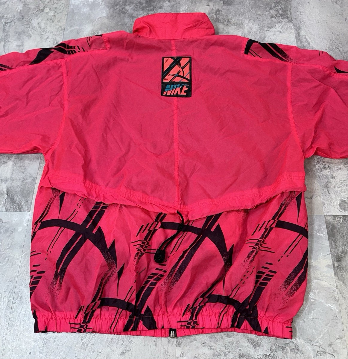Vintage 1991 Nike Infrared Neon Windbreaker Jacket Agassi