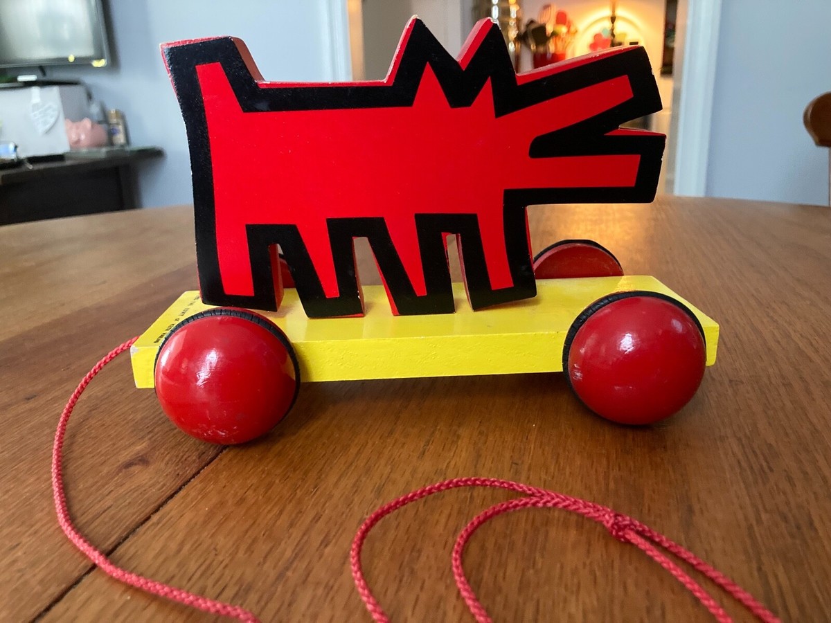 Keith Haring Barking Dog Pull Toy 1992 Made in France Great