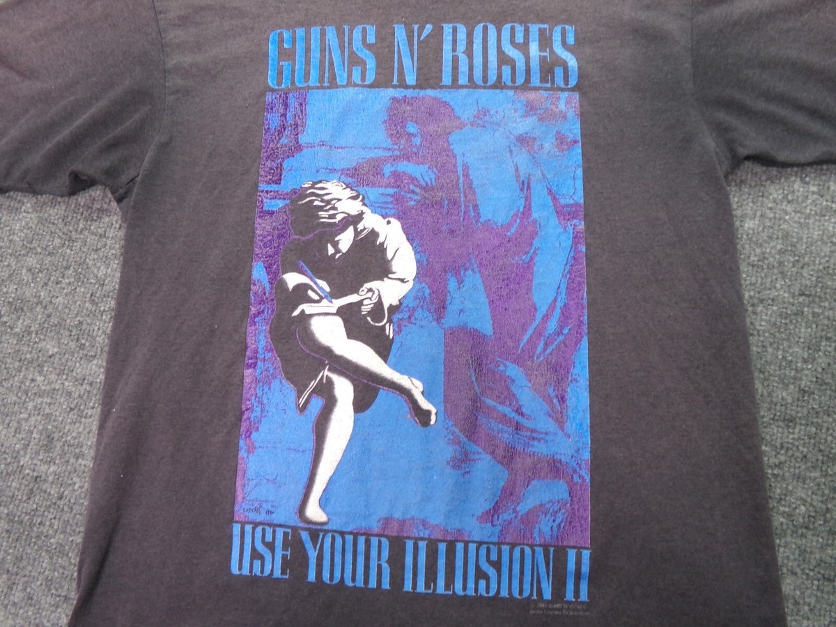 Vintage Guns n Roses Shirt Medium Black Use your Illusion II 1991