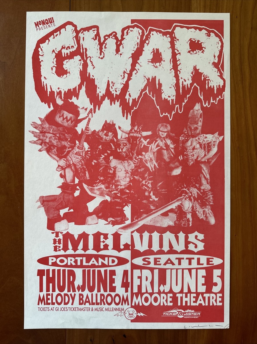 Original 1987 Gwar The Melvins Concert Tour gig Poster Grunge 11