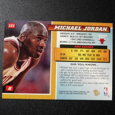マイケル・ジョーダン TOPPS 45番 ゴールドカード エンボス