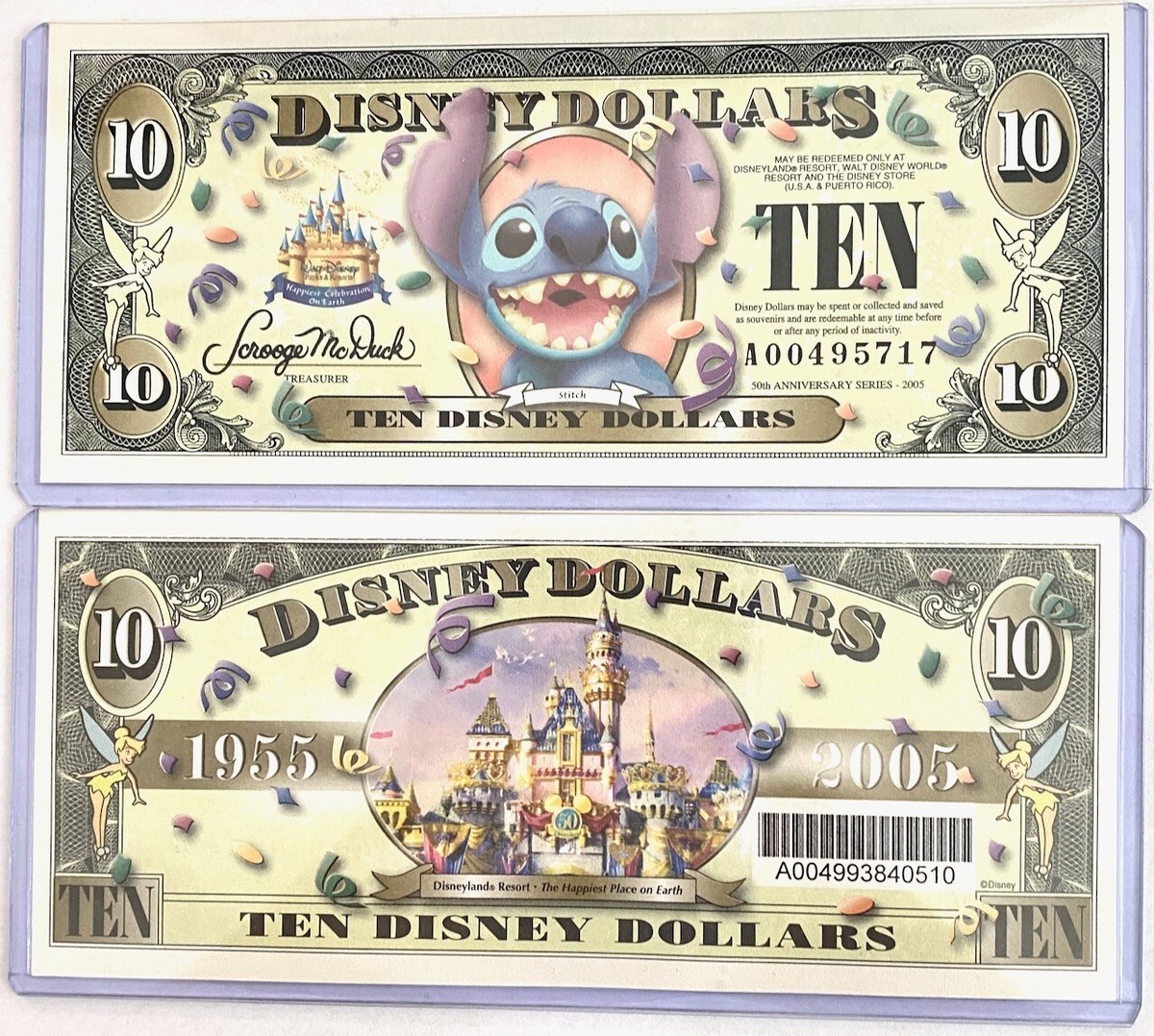 Disney Dollars 10ダラー ミニーマウス 2005年 New Disney Dollars