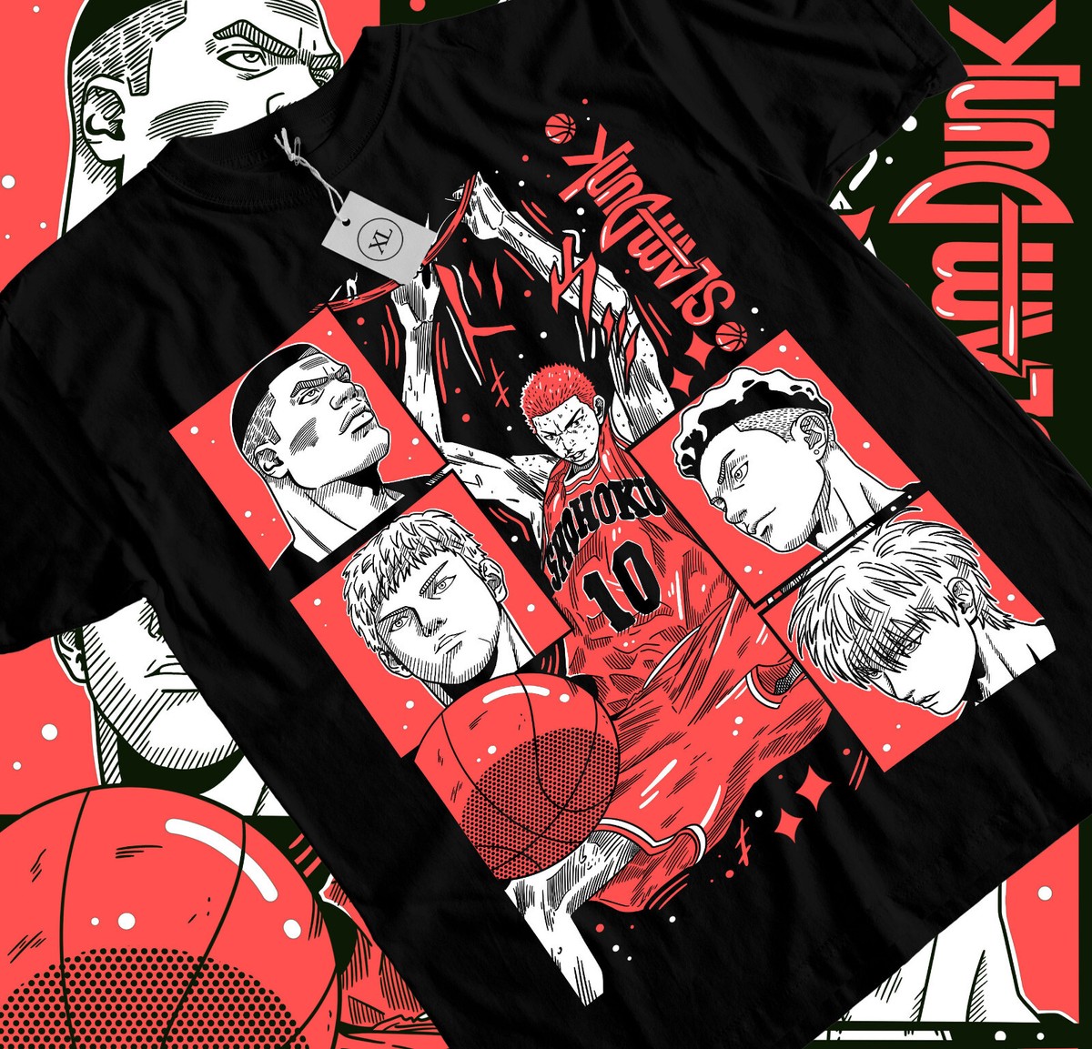Slam Dunk T-shirt Slam Dunk Team Basketball Anime Sport Manga All