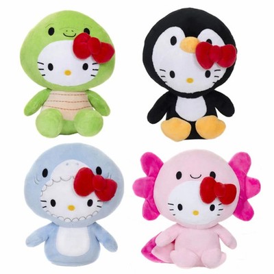 Set of 4 Hello Kitty Plush Toys 6 inch SEALIFE Turtle Penguin