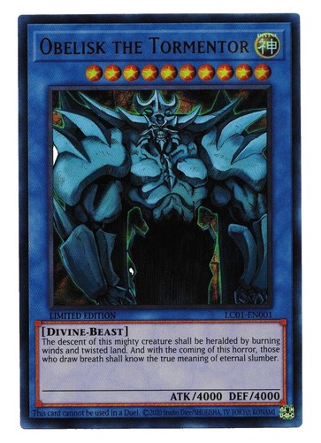 2003 YU-GI-OH Obelisk the Tormentor Secret Rare #GBI-002 BGS 8.5