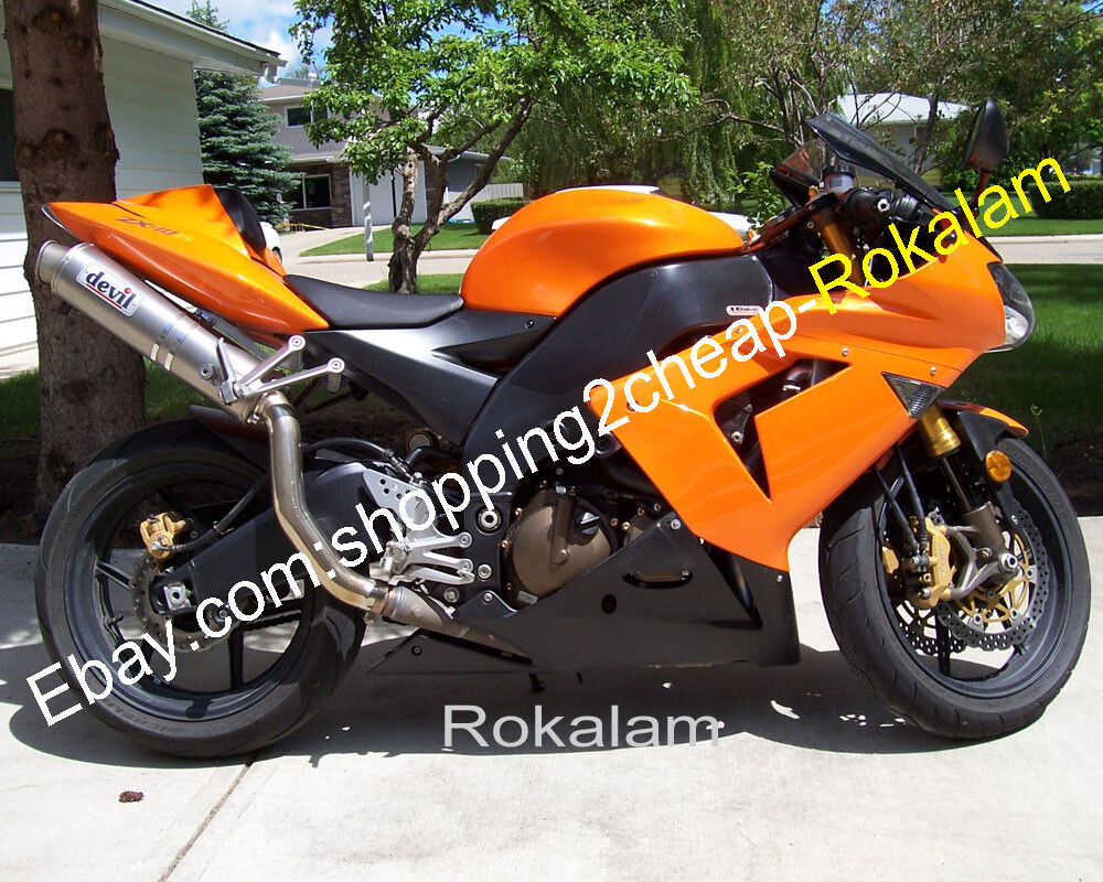 For 04 05 Ninja ZX-10R 2004 2005 ZX10R Orange Black Aftermarket