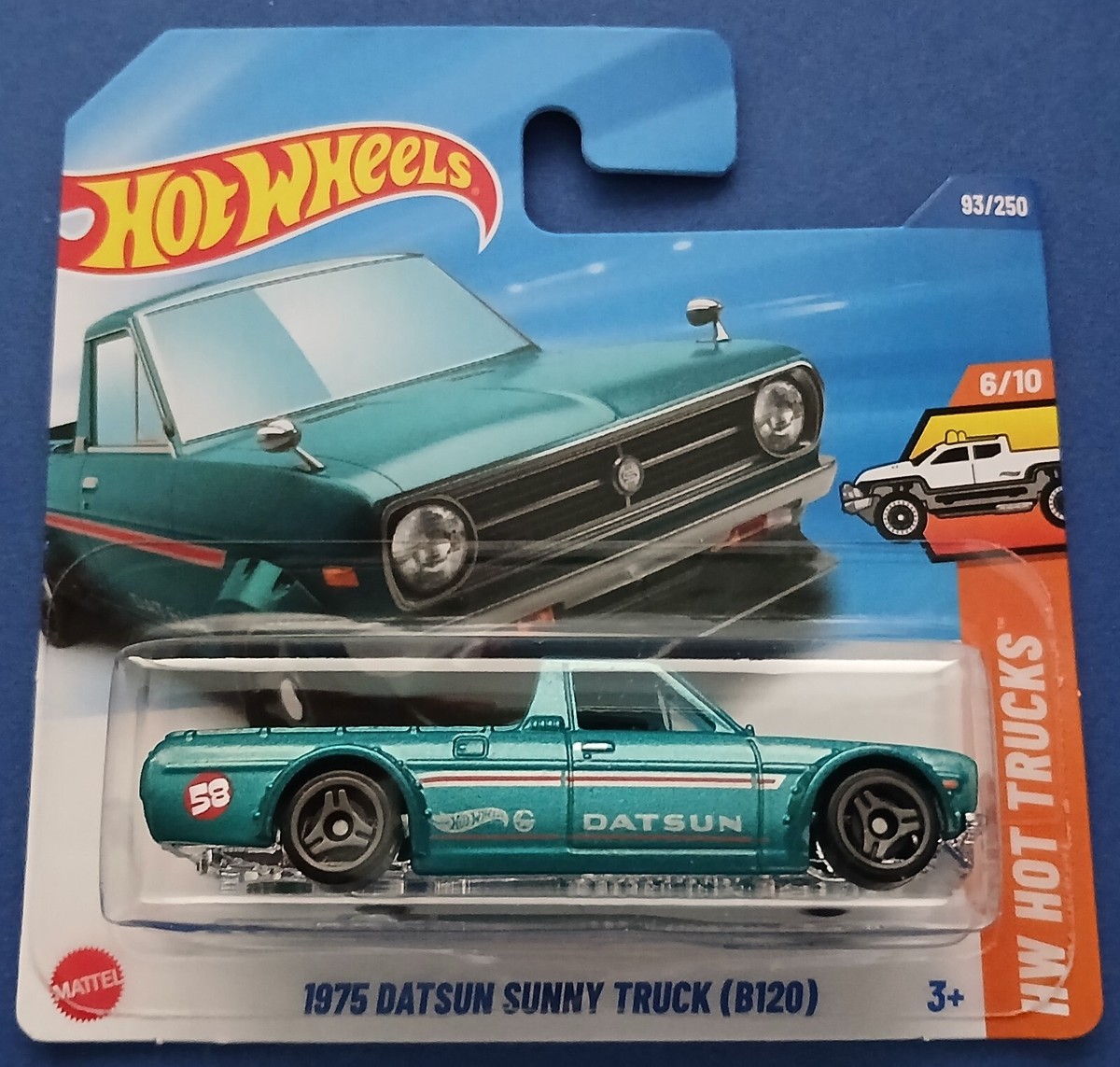 HOT WHEELS 2025 1975 DATSUN SUNNY TRUCK (B120), METALLIC BLUE
