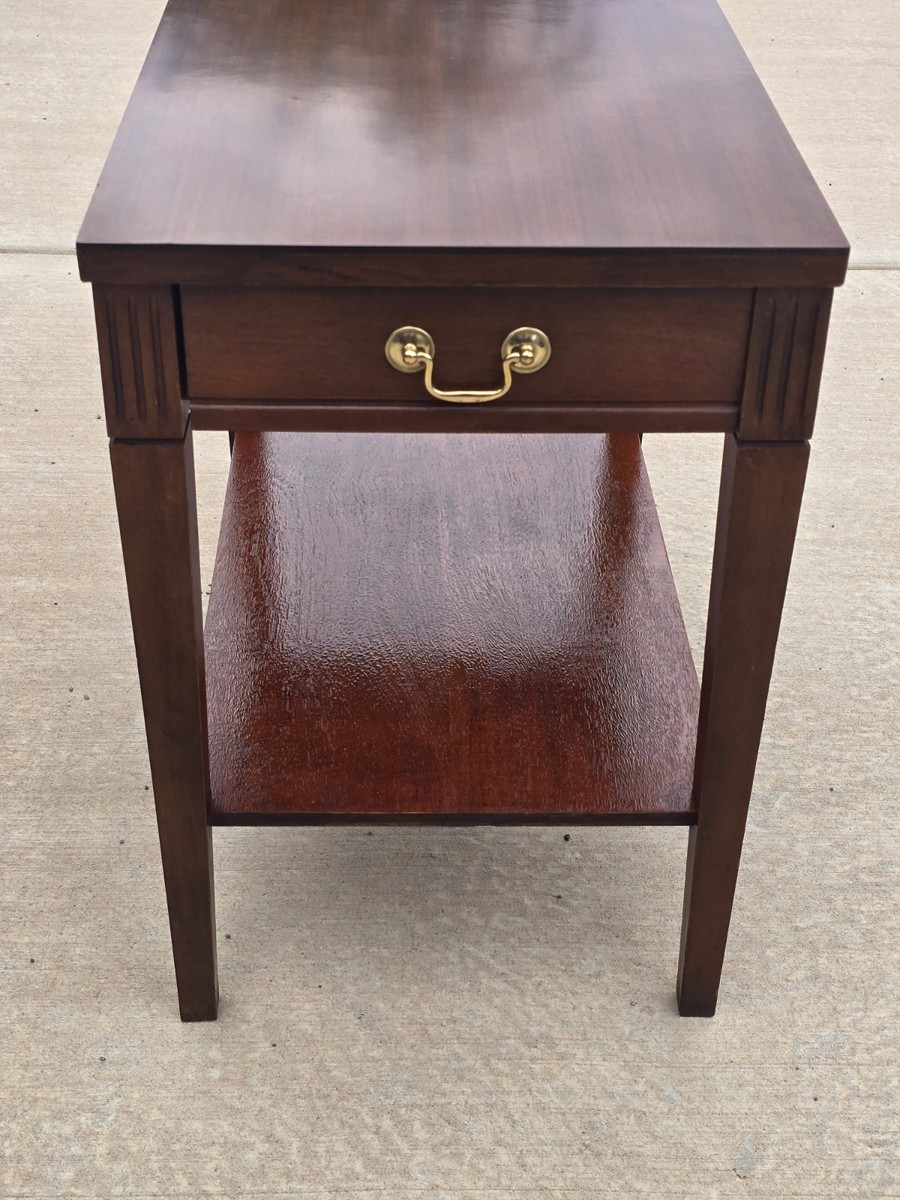 Vintage Mersman Mid Century 2 Tiered Table With Drawer Model #7641