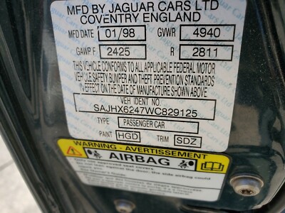 1998-1999-2000-2001-2002-2003 JAGUAR XJ8 XJ8L VANDEN PLAS REAR