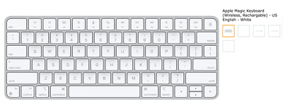 Apple Magic Keyboard (Wireless, Rechargable) - US English - White