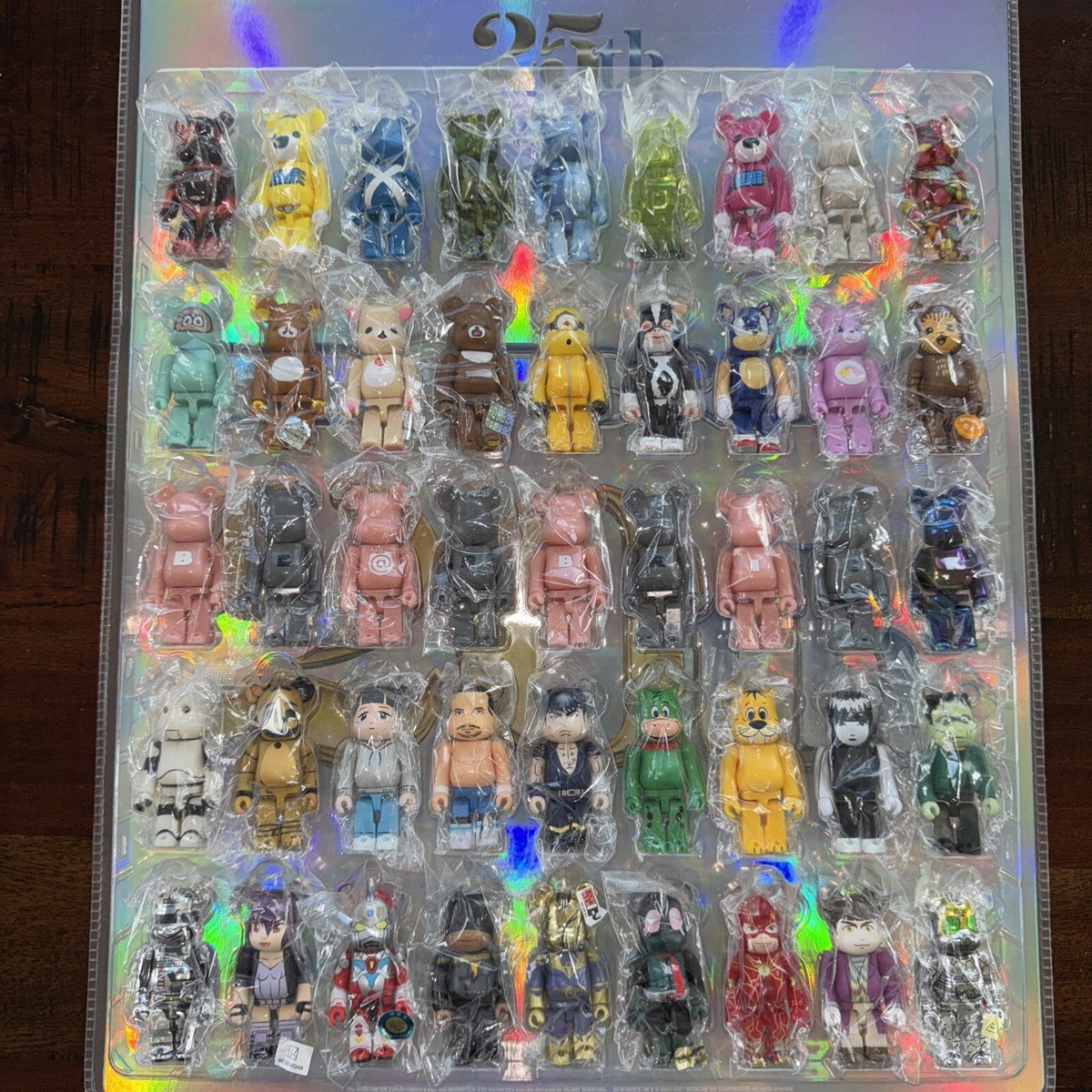 MEDICOM BEARBRICK BLISTER BOARD FULL SECRET RARE W ALL CARDS BE