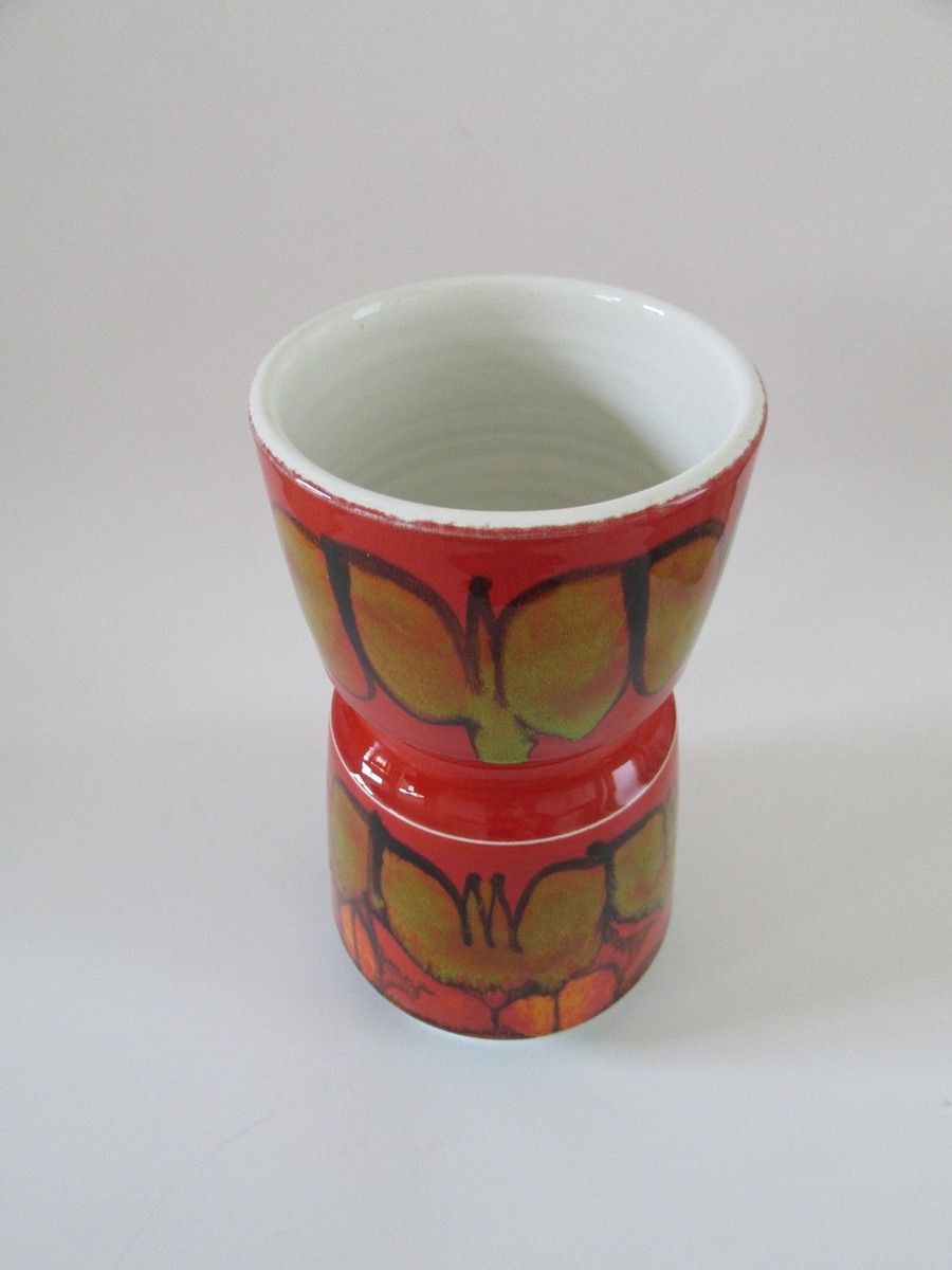 VTG Mid Century1960s POOLE Pottery England Orange Delphis Series
