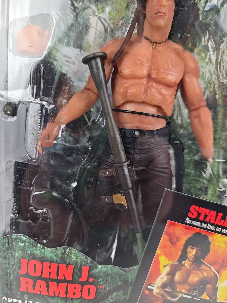 First Blood Part 2 JOHN J RAMBO figure NECA NIB hand & bazooka