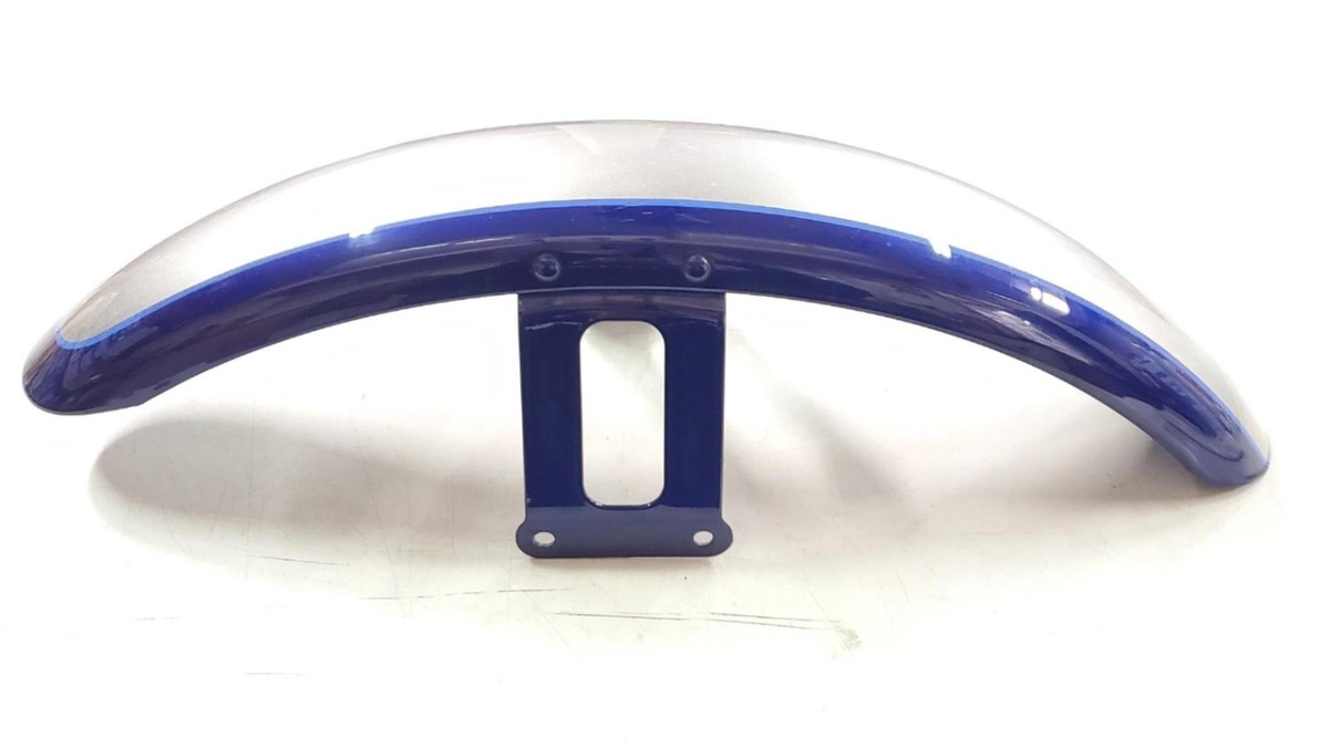 Front Fender Flame Blue Pearl Brilliant Silver Harley Softail Dyna