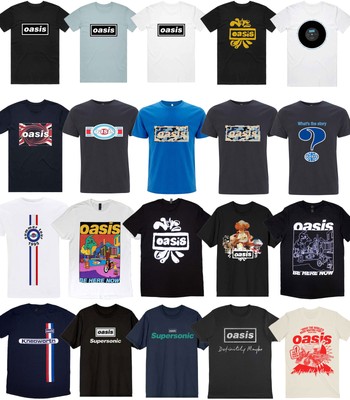 Official Oasis T Shirt Reunion Tour 25 Decca Logo Supersonic New