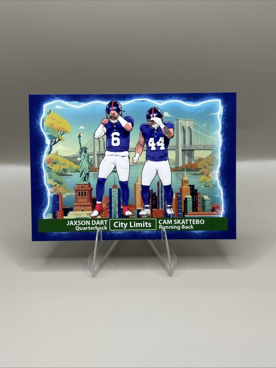 Jaxson Dart & Cam Skattebo Dual City Limits Custom Card Downtown